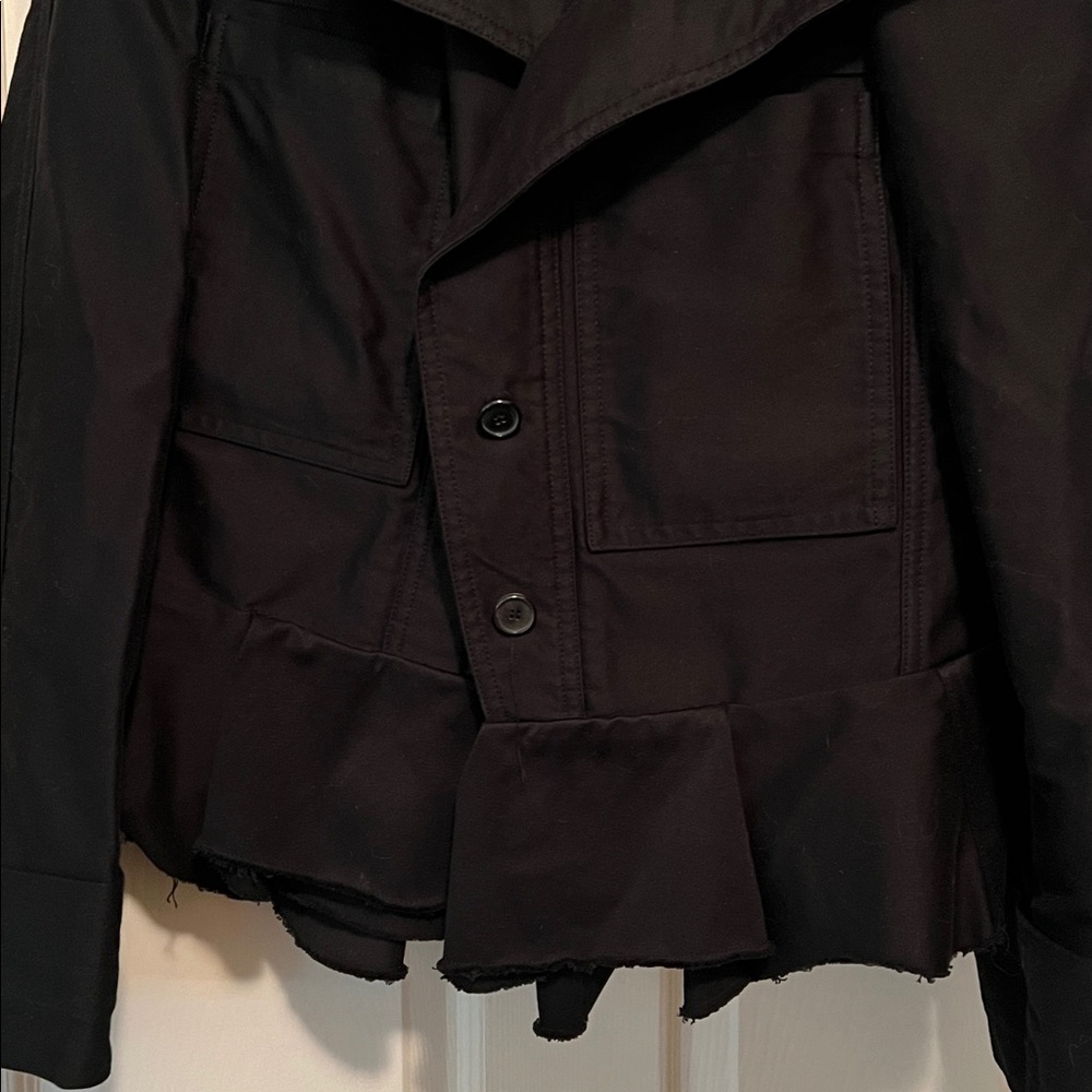 Isabel Marant Black Ruffle Jacket, Shoulder Pads - Picture 5 of 7